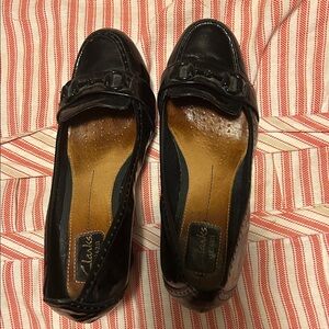 Clarks Women's Black Leather Loafers